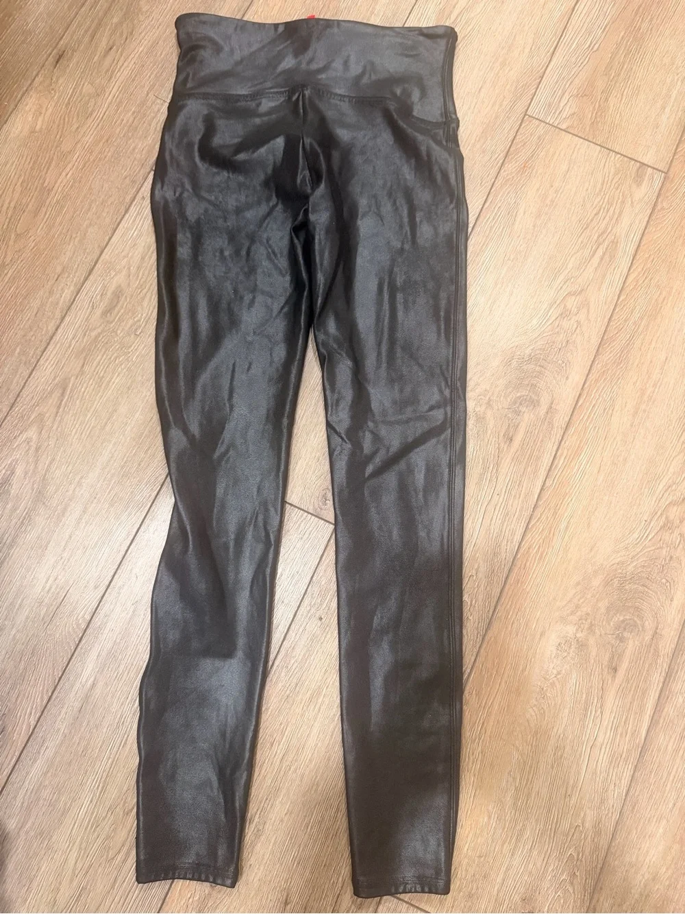 SPANX Black High-Rise Faux Leather Leggings